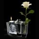 Urn met asbuis, vaasje en waxinelichthouder