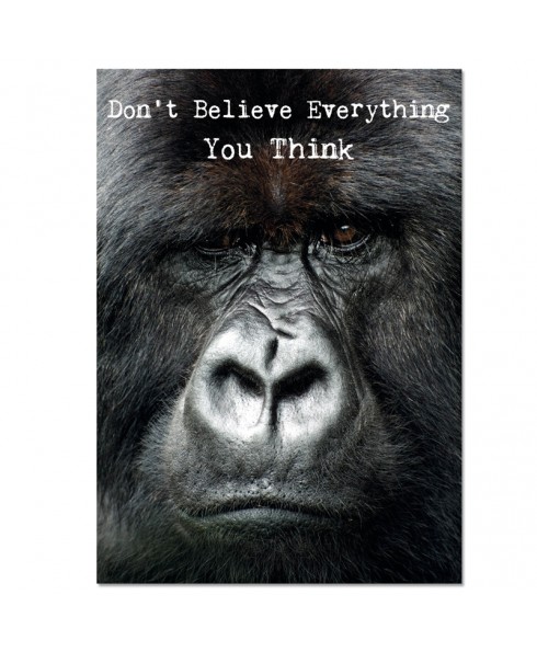 Postkaart: Don't believe everything you think