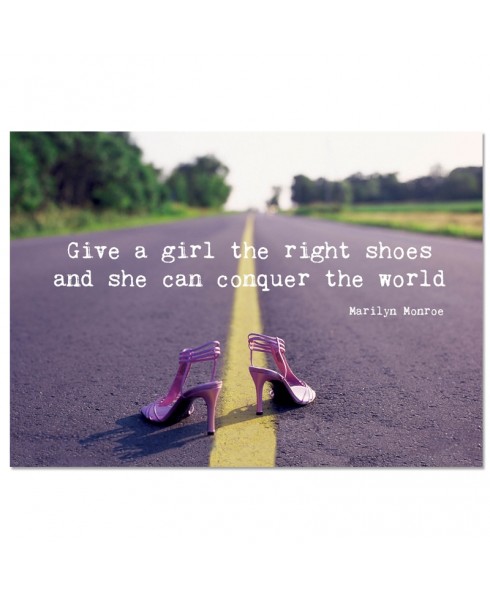 Postkaart; give a girl the right shoes 