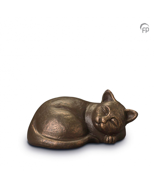 Slapende kat brons