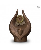 Stralende bloemen brons urn