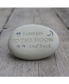 Love you moon gravure steen